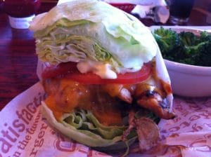 no buns lettuce wrap grilled chicken burger with broccoli smart choice