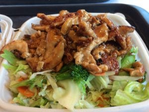 sarku japan's teriyaki chicken double meat no rice extra veggies smart choice