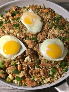 garlic ginger chicken cauliflower fried rice