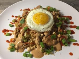 garlic ginger chicken cauliflower fried rice