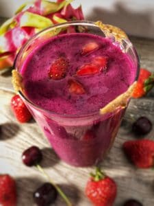 strawberry dragonfruit protein smoothie