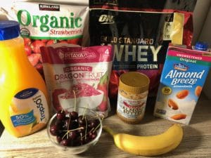 strawberry dragonfruit protein smoothie ingredients