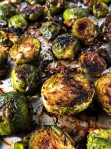 roasted balsamic maple peanut brussels sprouts