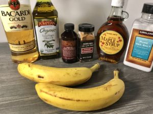 peanut butter bananas foster protein pancakes maple vanilla rum sauce ingredients