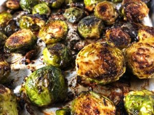 roasted balsamic maple ginger brussels sprouts