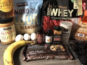 blackberry amaretto protein waffles ingredients