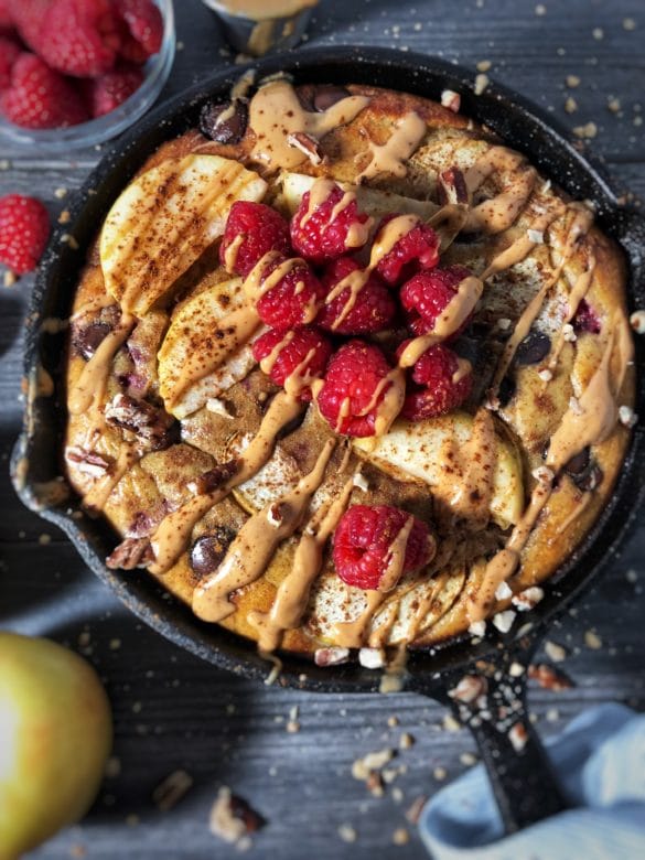 dark chocolate raspberry apple protein pizookie