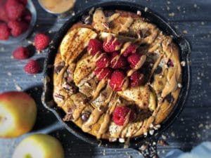 raspberry apple pecan protein pizookie