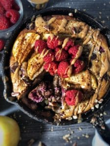 raspberry apple pecan protein pizookie