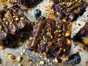 dark chocolate blueberry hazelnut protein bars