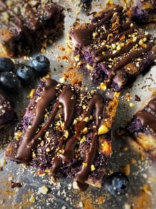 dark chocolate blueberry hazelnut protein bars