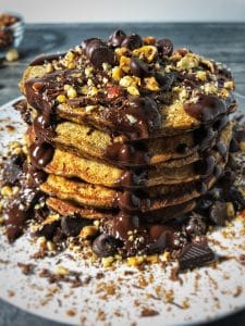 hazelnut mocha amaretto protein pancakes