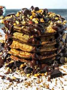 hazelnut mocha amaretto protein pancakes