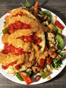 peanut butter chicken egg white omelette