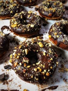 dark chocolate hazelnut banana protein donuts