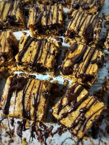 Dark Chocolate Maple Almond Butter Protein Blondies