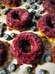 blueberry amaretto protein donuts