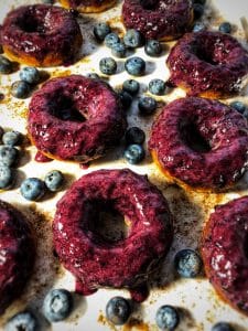 blueberry amaretto protein donuts