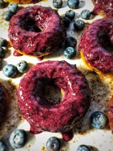 blueberry amaretto protein donuts