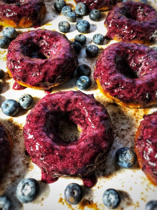 blueberry amaretto protein donuts