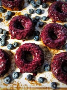 blueberry amaretto protein donuts