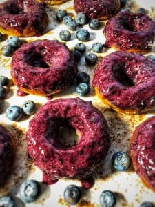 blueberry amaretto protein donuts