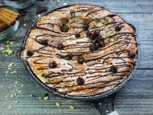 dark chocolate chip snickerdoodle protein pizookie