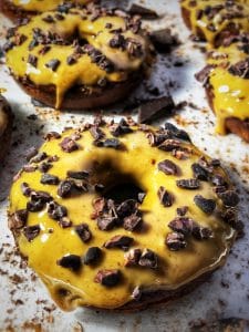 peanut butter dark chocolate cacao protein donuts