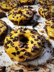 peanut butter dark chocolate cacao protein donuts