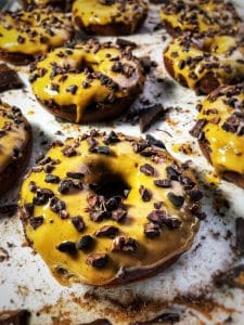 peanut butter dark chocolate cacao protein donuts