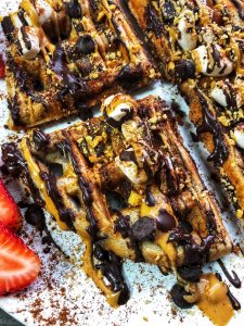 peanut butter s'mores protein waffles