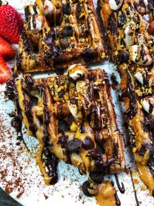 peanut butter s'mores protein waffles