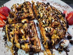 peanut butter s'mores protein waffles