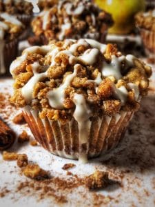 cinnamon apple crumb protein muffins