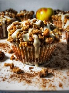 cinnamon apple crumb protein muffins