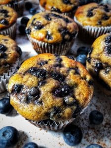 ultimate blueberry protein muffins