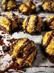 dark chocolate coconut protein macaroons