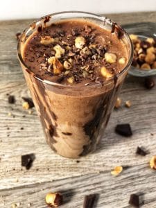 dark chocolate hazelnut protein smoothie