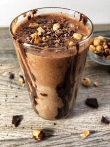 dark chocolate hazelnut protein smoothie