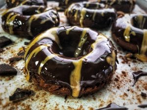 dark mocha peanut butter fudge protein donuts