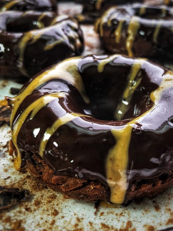 dark mocha peanut butter fudge protein donuts