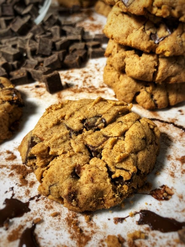 peanut butter dark chocolate chunk protein cookies