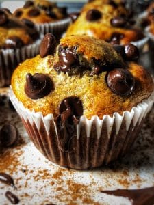 dark chocolate chip banana protein muffins