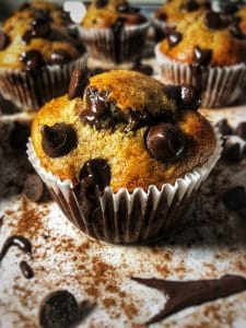 dark chocolate chip banana protein muffins